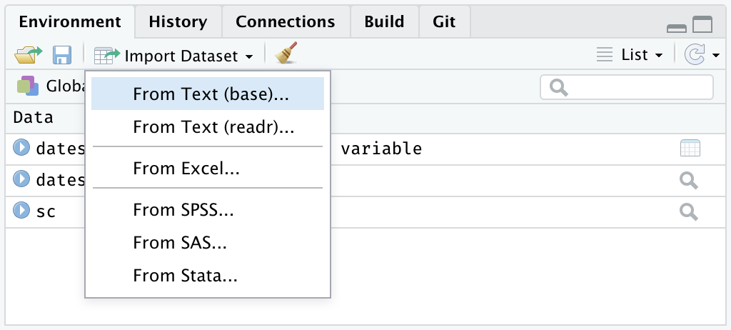 Import Data Using RStudio's Import Wizard